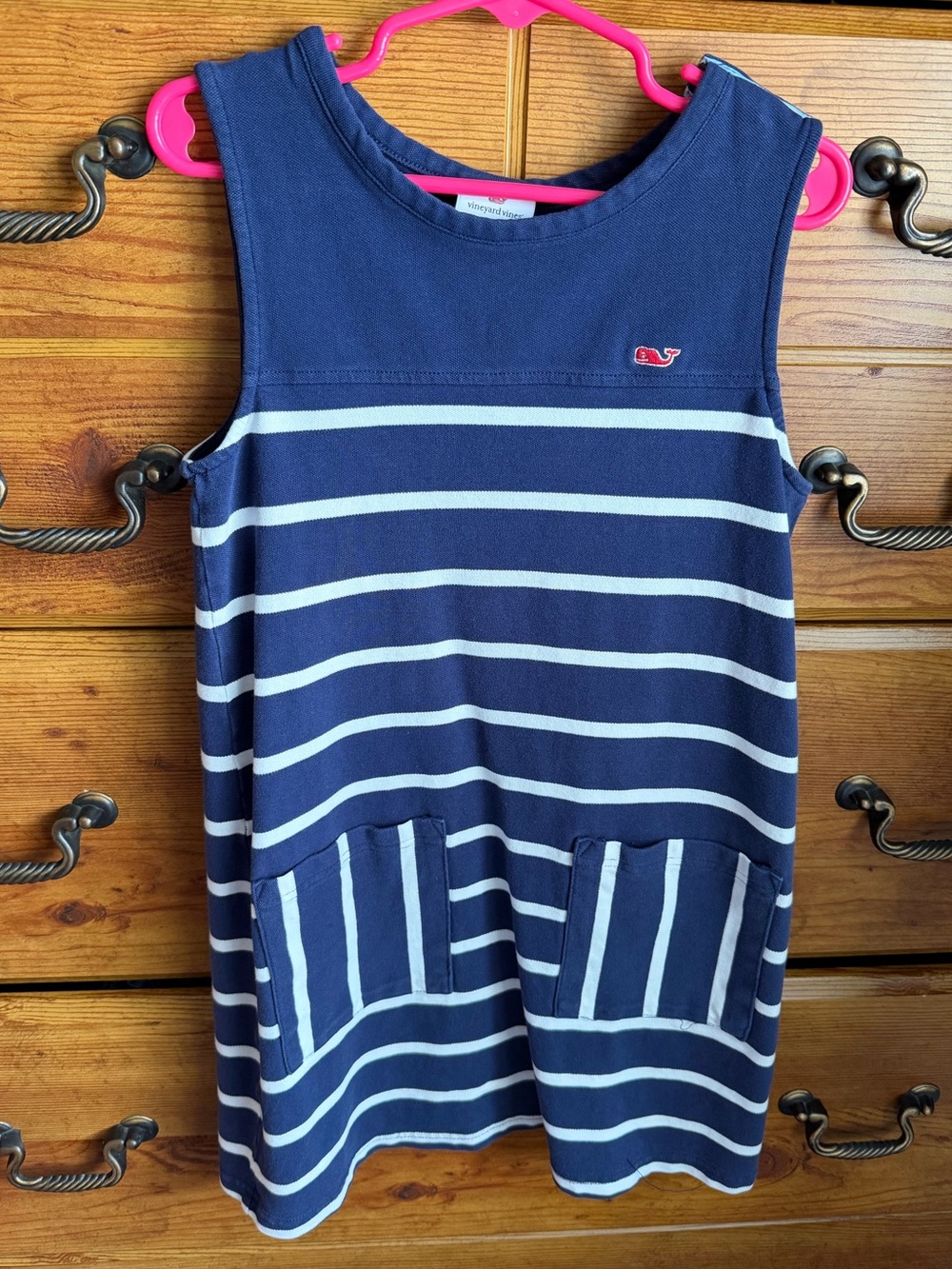 Vineyard Vines Navy and White Striped Sleeveless Dress